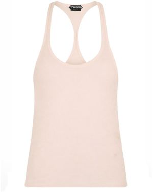 Tom Ford Solid Scoop Neck Top - Pink