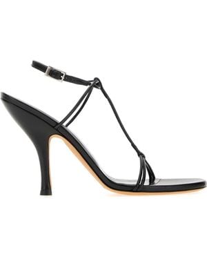 Jude Leather Mixer Sandals With 11 Cm Heel - Black