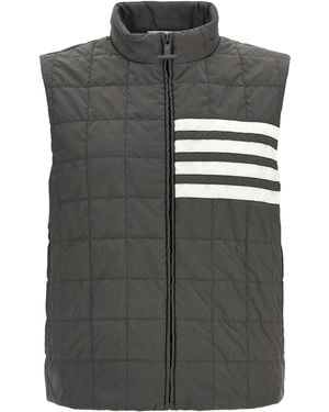 Thom Browne '4Bar' Ripstop Shiny Vest - Gray