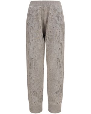Brunello Cucinelli Track Dazzling Water Lillies Pants - Gray