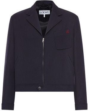Loewe Wool Zip-Up Jacket - Blue
