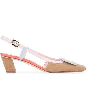 Roger Vivier Bv Lacquered Buc Sling Back Dec 45 - Pink