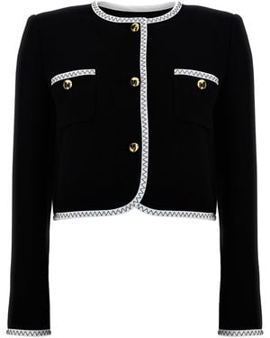 Moschino Structured Crepe Viscose Short Jacket - Black
