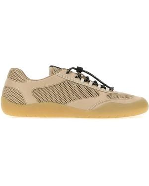 Prada Leather And Mesh Speedrock Sneakers - Brown