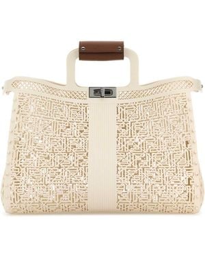 Fendi Ivory Rubber Forty8 Shopping Bag - Natural