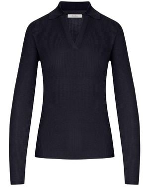 Max Mara Cashmere And Silk Polo Sweater - Blue