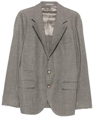 Brunello Cucinelli Wool Single-Breasted Jacket - Gray