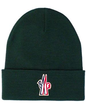 Moncler Logo-Branded Wool Beanie - Green