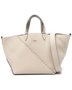 Fendi Neutrals Tote Bags - Natural