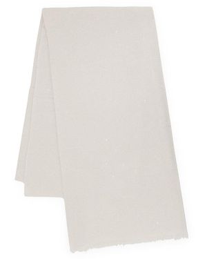 Brunello Cucinelli Cashmere And Silk Scarf With Sequins - White