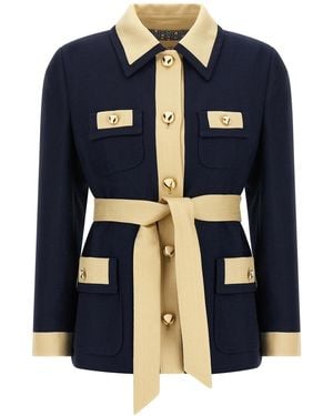 Valentino Garavani Belted Caban - Blue