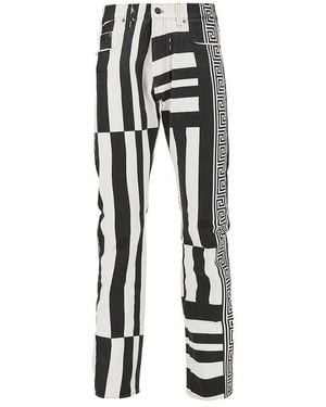 Versace Denim Jeans With Sylvester Print - Black