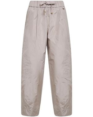 Herno Pearl New Techno Taffeta Carrot-Fit Pants - Gray