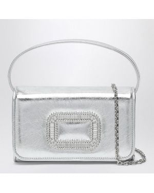 Roger ViVier★ロジェ ヴィヴィエ マイクロピルグリムバッグ シルバー Woman ピルグリム レザー バッグ マイクロ