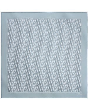 Dior Dior Dior Oblique 90 Silk Foulard - Blue