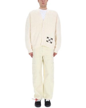Off-White c/o Virgil Abloh Arrow Stitch Cardigan - Natural
