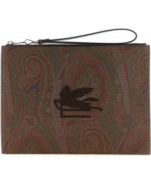 Etro 'Essential Arnica' Clutch - Brown
