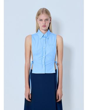 Miu Miu Poplin Sleeveless Shirt - Blue