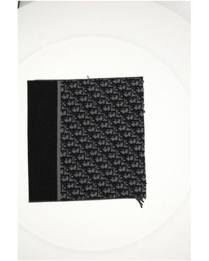 Dior Oblique Wool Scarf - Black