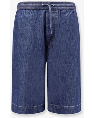 Loewe Cotton Bermuda Shorts With Anagram Logo On The Back - Blue