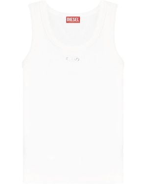DIESEL Anki Ribbed Cotton Tank Top - White