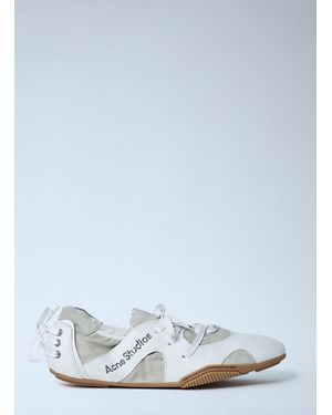 Acne Studios Leather Lace-Up Sneakers - White