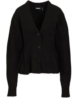 ROTATE BIRGER CHRISTENSEN Peplum Cardigan - Black