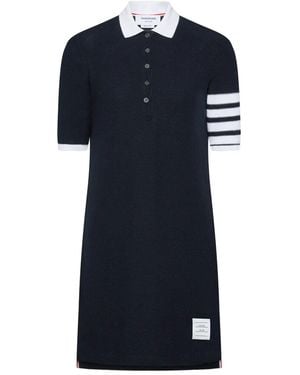 Thom Browne 4-Bar Cotton Piqu Polo Dress - Blue