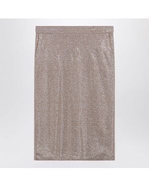 GIUSEPPE DI MORABITO Midi Skirt With Rhinestones - Brown