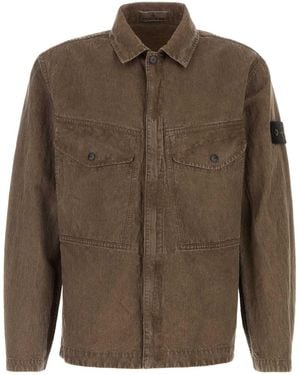 Stone Island Cotton Blend Shirt - Brown