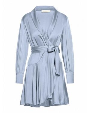 Zimmermann Silk Wrap Mini Dress - Blue