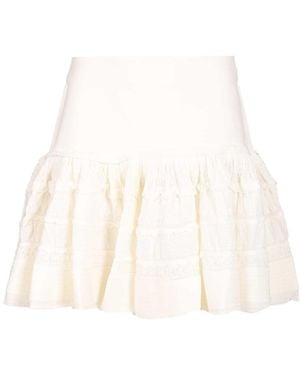 Alaïa Alaã¯A "Crinoline" Mini Skirt With Ruffles - White