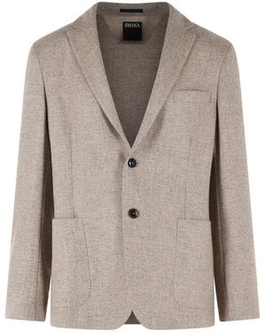ZEGNA Wool Blazer - Natural