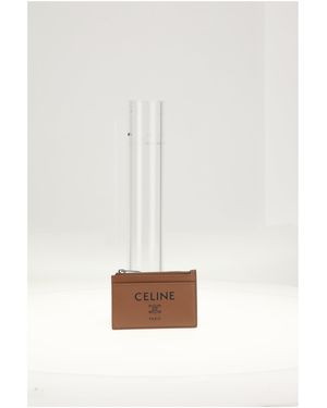Celine Zipped Card Holder - White