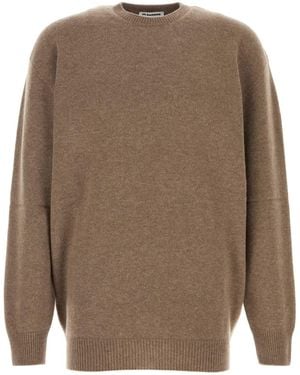 Jil Sander Biscuit Oversize Wool-Cashmere Sweater - Brown