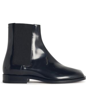Maison Margiela Leather Tabi Ankle Boots - Blue