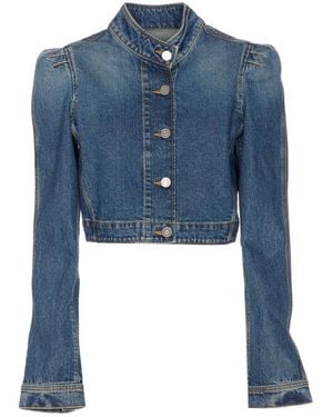 Alaïa Highneck Denim Jacket - Blue