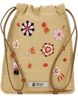 Prada Canvas Phone Holder - Brown