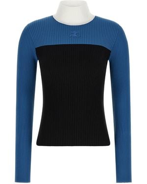 Courreges Tricolor Jersey - Blue