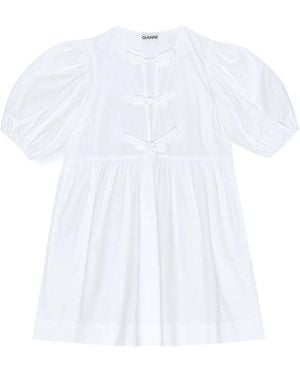 Ganni Organic Cotton Mini Dress - White