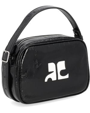 Courreges Reedition Naplack Bag Cow Leather Shoulder - Black