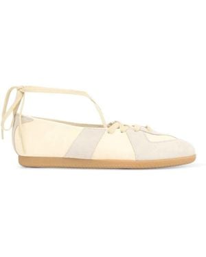 Maison Margiela Soft Lace-Up Ballet Flats - Natural