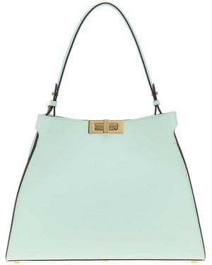 Fendi Mint Leather Medium Way Handbag - Green