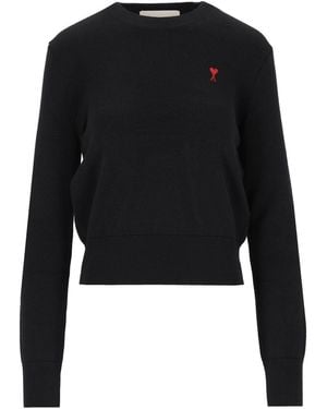 Ami Paris Ami Ami De Cœur Crew-Neck Sweater - Black