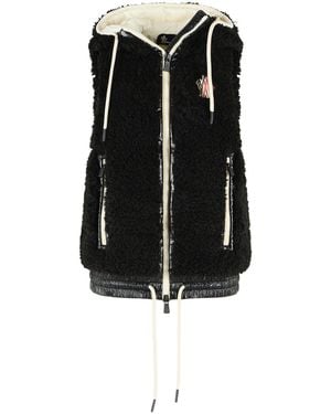 Moncler Teddy-Style Insulated Hooded Vest - Black