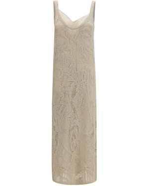 Brunello Cucinelli Dazzling Water Lillies Dress - White