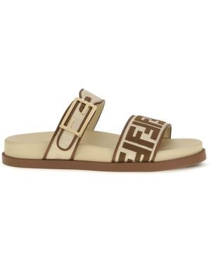 Fendi Feel Slide Sandals - Metallic
