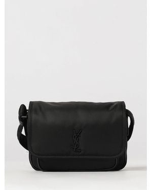 Saint Laurent Niki Small Nylon Crossbody Bag With Ysl Monogram - Black