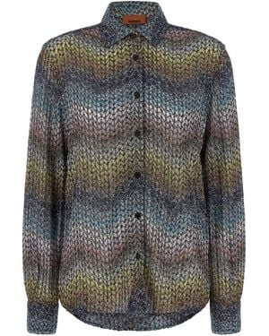 Missoni Relaxed Chevron Shirt - Gray