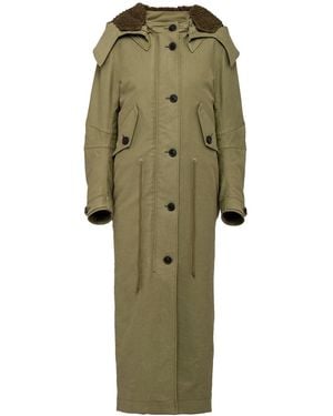 Prada Single-Breasted Long Coat - Green